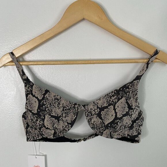 Andie Other - Andie The Sicily Swim Bikini Top Womens Small Snakeskin Animal Print Swimwear